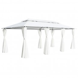 Acquista Gazebo con Tende 600x298x270 cm Bianco 180g/m² con riferimento GHV-310073 della ditta GARDENHOME