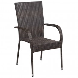 Acquista Sedie da Esterno Impilabili 4 pz in Polyrattan Marrone con riferimento GHV-310083 della ditta GARDENHOME