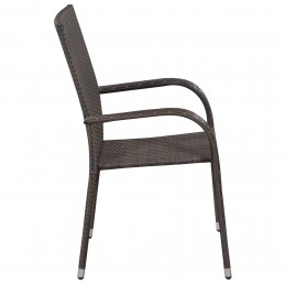 Acquista Sedie da Esterno Impilabili 4 pz in Polyrattan Marrone con riferimento GHV-310083 della ditta GARDENHOME