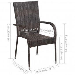 Acquista Sedie da Esterno Impilabili 4 pz in Polyrattan Marrone con riferimento GHV-310083 della ditta GARDENHOME