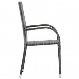 Acquista Sedie da Esterno Impilabili 4 pz Grigie in Polyrattan con riferimento GHV-310085 della ditta GARDENHOME