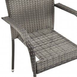Acquista Sedie da Esterno Impilabili 4 pz Grigie in Polyrattan con riferimento GHV-310085 della ditta GARDENHOME