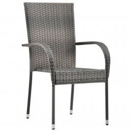 Acquista Sedie da Esterno Impilabili 6 pz Grigie in Polyrattan con riferimento GHV-310088 della ditta GARDENHOME