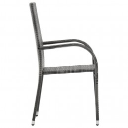 Acquista Sedie da Esterno Impilabili 6 pz Grigie in Polyrattan con riferimento GHV-310088 della ditta GARDENHOME