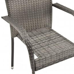 Acquista Sedie da Esterno Impilabili 6 pz Grigie in Polyrattan con riferimento GHV-310088 della ditta GARDENHOME