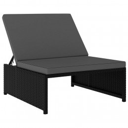 Acquista Lettini Prendisole 2 pz con Tavolo in Polyrattan Neri con riferimento GHV-47402 della ditta GARDENHOME