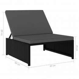 Acquista Lettini Prendisole 2 pz con Tavolo in Polyrattan Neri con riferimento GHV-47402 della ditta GARDENHOME