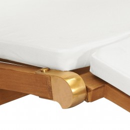 Acquista Sedia a Sdraio con Cuscino Bianco Crema Legno Massello di Teak con riferimento GHV-47408 della ditta GARDENHOME
