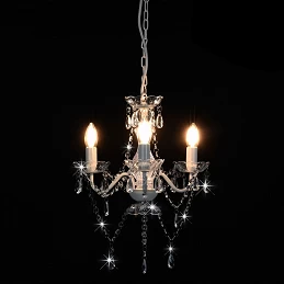 Acquista Lampadario con Perline Bianco Tondo 3 E14 con riferimento GHV-281596 della ditta GARDENHOME