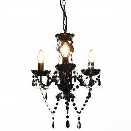Acquista Lampadario con Perline Nero Tondo 3 E14 con riferimento GHV-281597 della ditta GARDENHOME