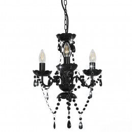 Acquista Lampadario con Perline Nero Tondo 3 E14 con riferimento GHV-281597 della ditta GARDENHOME