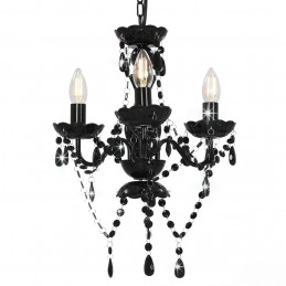Acquista Lampadario con Perline Nero Tondo 3 E14 con riferimento GHV-281597 della ditta GARDENHOME