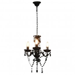 Acquista Lampadario con Perline Nero Tondo 3 E14 con riferimento GHV-281597 della ditta GARDENHOME