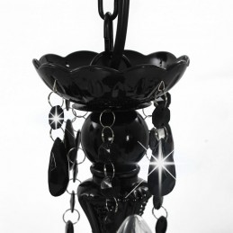 Acquista Lampadario con Perline Nero Tondo 3 E14 con riferimento GHV-281597 della ditta GARDENHOME