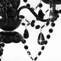 Acquista Lampadario con Perline Nero Tondo 3 E14 con riferimento GHV-281597 della ditta GARDENHOME