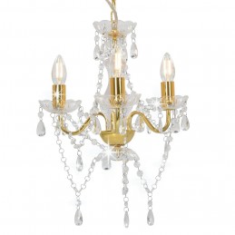 Acquista Lampadario con Perline Dorato Tondo 3 E14 con riferimento GHV-281600 della ditta GARDENHOME