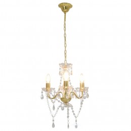 Acquista Lampadario con Perline Dorato Tondo 3 E14 con riferimento GHV-281600 della ditta GARDENHOME