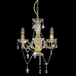 Acquista Lampadario con Perline Dorato Tondo 3 E14 con riferimento GHV-281600 della ditta GARDENHOME