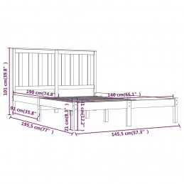 Acquista Giroletto Nero in Legno Massello di Pino 140x190 cm con riferimento GHV-3103827 della ditta GARDENHOME