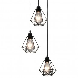 Acquista Lampadario con Design Diamante Nero 3 Lampadine E27 con riferimento GHV-281634 della ditta GARDENHOME