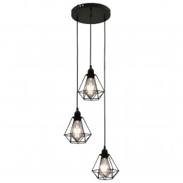 Acquista Lampadario con Design Diamante Nero 3 Lampadine E27 con riferimento GHV-281634 della ditta GARDENHOME