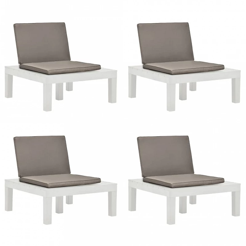 Acquista Sedie a Sdraio da Giardino e Cuscini 4 pz in Plastica Bianche con riferimento GHV-3054425 della ditta GARDENHOME