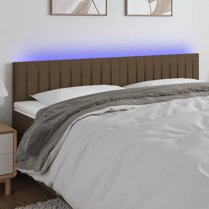 Acquista Testiera a LED Marrone Scuro 160x5x78/88 cm in Tessuto con riferimento GHV-3121859 della ditta GARDENHOME