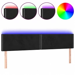 Acquista Testiera a LED Nera 200x5x78/88 cm in Velluto con riferimento GHV-3121540 della ditta GARDENHOME