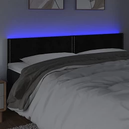 Acquista Testiera a LED Nera 200x5x78/88 cm in Velluto con riferimento GHV-3121540 della ditta GARDENHOME