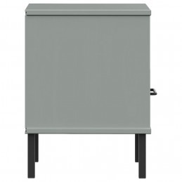 Acquista Comodino con Gambe in Metallo Grigio Legno Massello Pino OSLO con riferimento GHV-350971 della ditta GARDENHOME