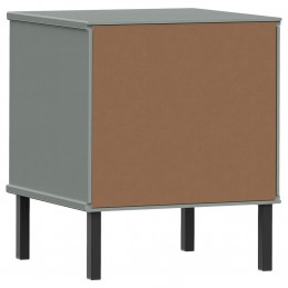 Acquista Comodino con Gambe in Metallo Grigio Legno Massello Pino OSLO con riferimento GHV-350971 della ditta GARDENHOME