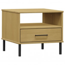 Acquista Comodino con Gambe in Metallo Marrone Legno Massello Pino OSLO con riferimento GHV-351030 della ditta GARDENHOME