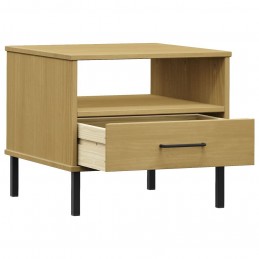 Acquista Comodino con Gambe in Metallo Marrone Legno Massello Pino OSLO con riferimento GHV-351030 della ditta GARDENHOME