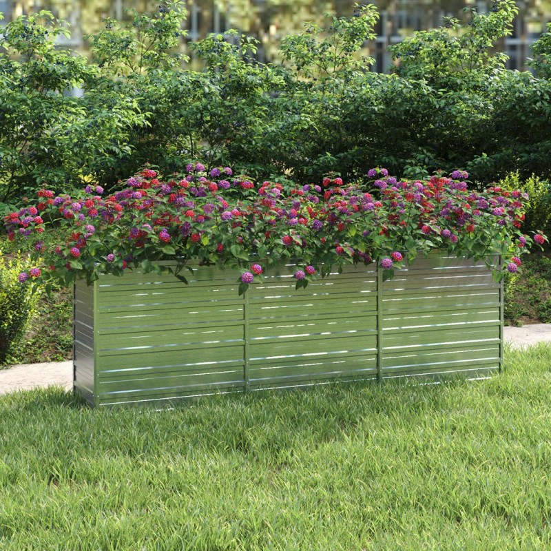 Acquista Letto Rialzato Giardino 240x40x77 cm in Acciaio Zincato Argento con riferimento GHV-316887 della ditta GARDENHOME