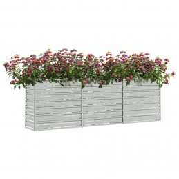Acquista Letto Rialzato Giardino 240x40x77 cm in Acciaio Zincato Argento con riferimento GHV-316887 della ditta GARDENHOME