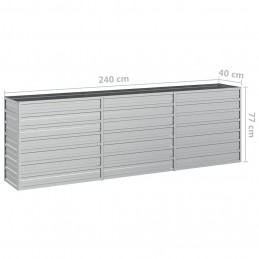 Acquista Letto Rialzato Giardino 240x40x77 cm in Acciaio Zincato Argento con riferimento GHV-316887 della ditta GARDENHOME