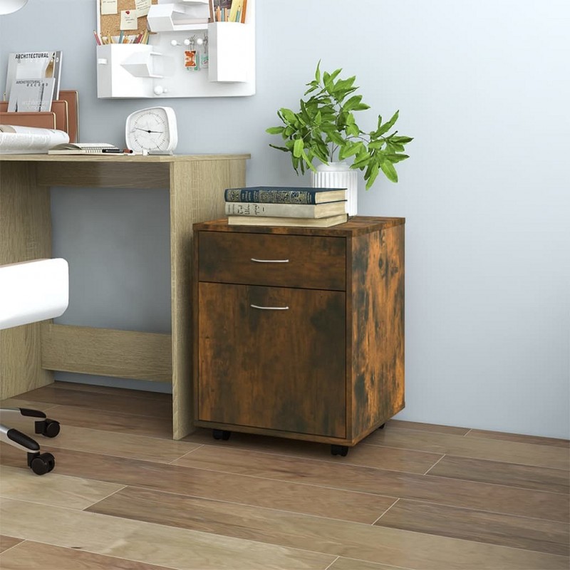 Acquista Armadietto con Ruote Rovere Fumo 45x38x54 cm Legno Multistrato con riferimento GHV-815963 della ditta GARDENHOME