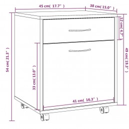 Acquista Armadietto con Ruote Rovere Fumo 45x38x54 cm Legno Multistrato con riferimento GHV-815963 della ditta GARDENHOME