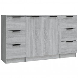 Acquista Credenze 3 pz Grigio Sonoma in Legno Multistrato con riferimento GHV-3115842 della ditta GARDENHOME