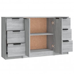 Acquista Credenze 3 pz Grigio Sonoma in Legno Multistrato con riferimento GHV-3115842 della ditta GARDENHOME