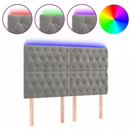 Acquista Testiera a LED Grigio Chiaro 144x7x118/128 cm in Velluto con riferimento GHV-3122808 della ditta GARDENHOME