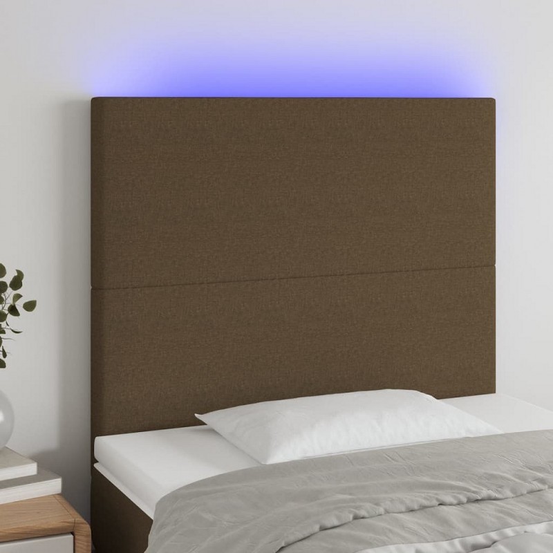 Acquista Testiera a LED Marrone Scuro 90x5x118/128 cm in Tessuto con riferimento GHV-3122129 della ditta GARDENHOME
