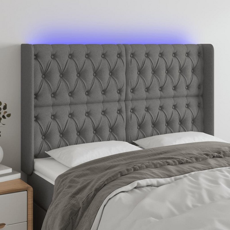 Acquista Testiera a LED GrigioScuro 163x16x118/128cm inTessuto con riferimento GHV-3124391 della ditta GARDENHOME