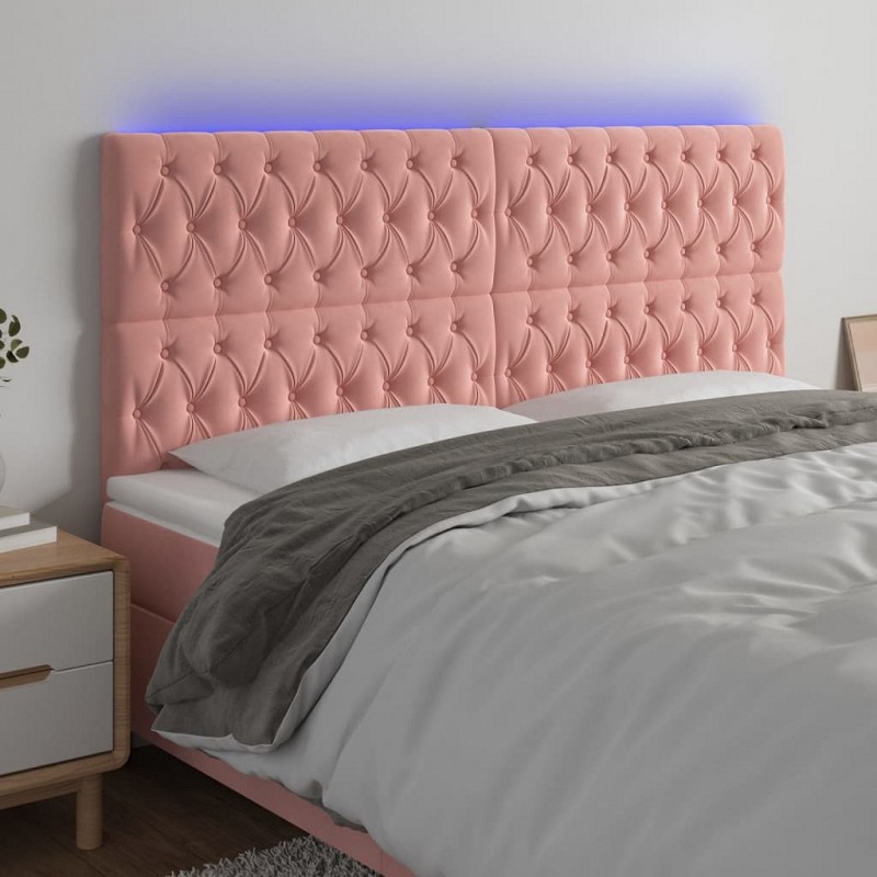 Acquista Testiera a LED rosa 200x7x118/128 cm in Velluto con riferimento GHV-3122831 della ditta GARDENHOME