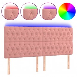 Acquista Testiera a LED rosa 200x7x118/128 cm in Velluto con riferimento GHV-3122831 della ditta GARDENHOME