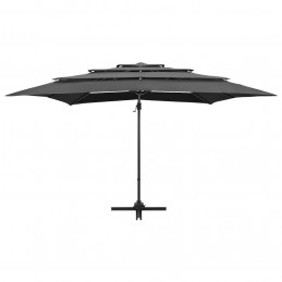 Acquista Ombrellone a 4 Livelli Palo in Alluminio Antracite 250x250 cm con riferimento GHV-313822 della ditta GARDENHOME