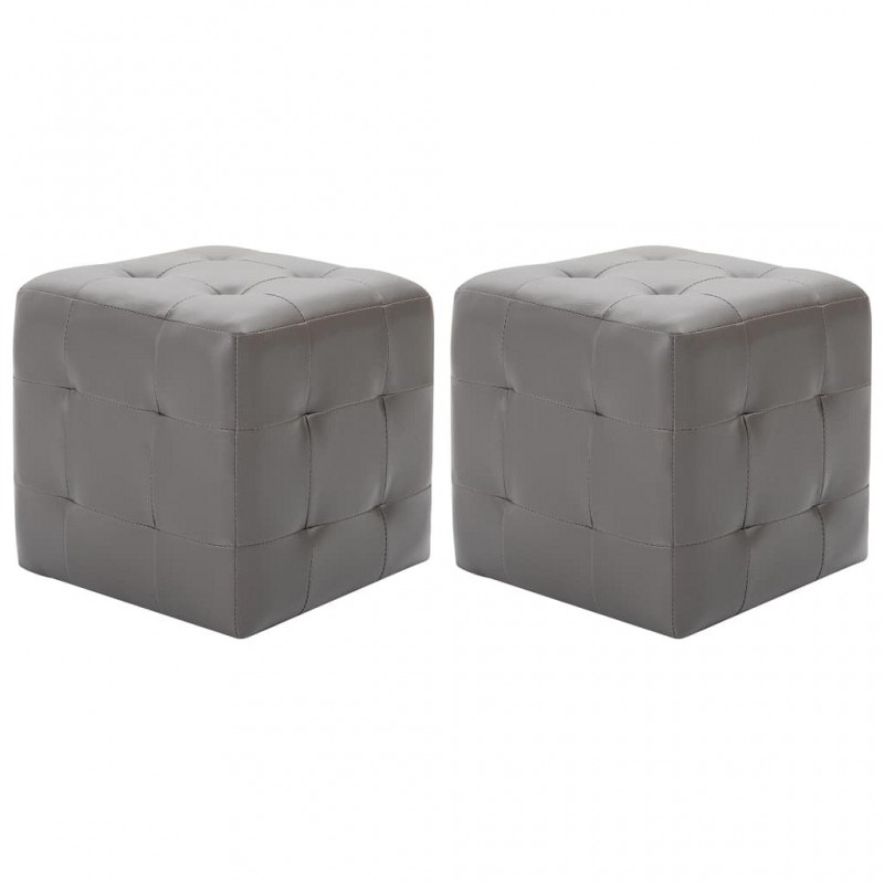 Acquista Pouf 2 pz Grigio 30x30x30 cm in Similpelle con riferimento GHV-278381 della ditta GARDENHOME