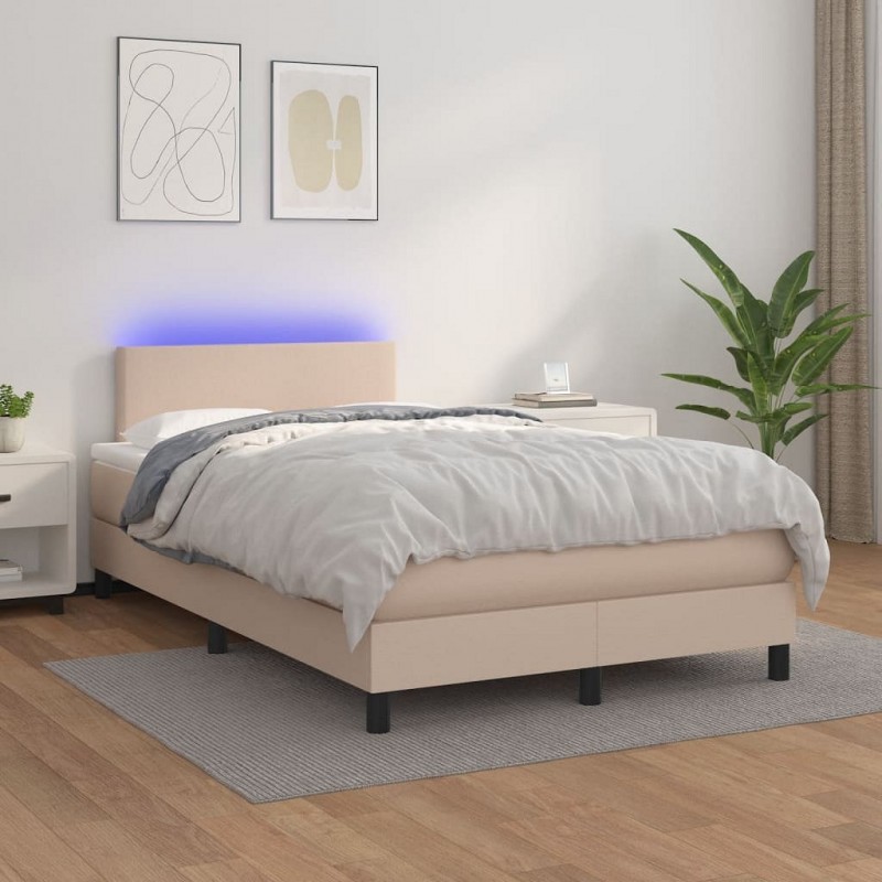 Acquista Giroletto Molle Materasso e LED Cappuccino 120x200cm Similpelle con riferimento GHV-3134098 della ditta GARDENHOME