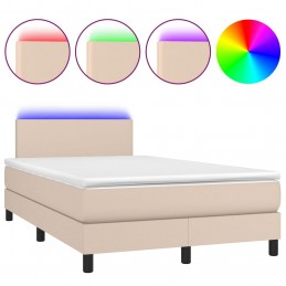 Acquista Giroletto Molle Materasso e LED Cappuccino 120x200cm Similpelle con riferimento GHV-3134098 della ditta GARDENHOME