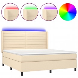 Acquista Letto a Molle con Materasso e LED Crema 180x200 cm in Tessuto con riferimento GHV-3138418 della ditta GARDENHOME